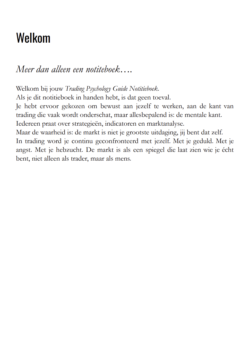Trading Psychology Guide Notitieboek